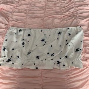 Black and white star cropped tube top! Worn once!